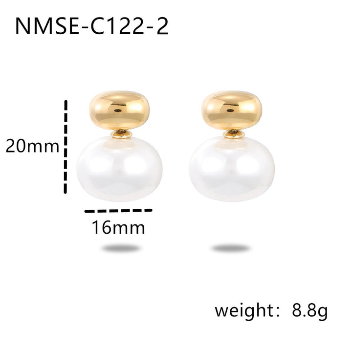 Pearl Stainless Steel Earrings Special Interest All Matching Titanium Steel Women Accessories
