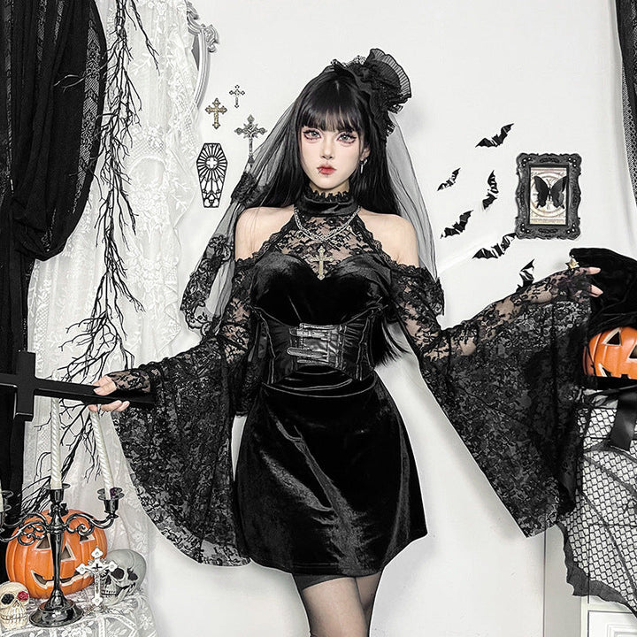 Autumn Sexy Hip Slim Lace Stitching Dress Women