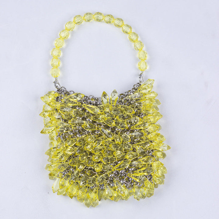 Transparent Crystal Handmade Bag Luxury Handbag Women Handmade Acrylic Bead Water Drop Handbag