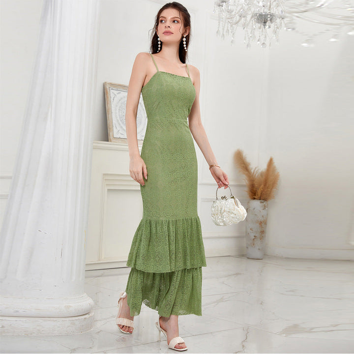 Women Clothing Summer Party Party Strap Sexy Fishtail Dress