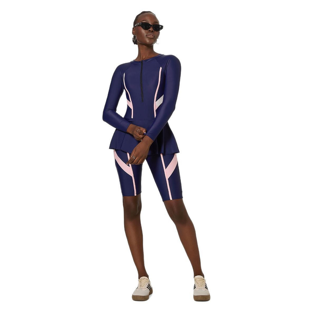 Swimsuit for Women Siamese Conservative Swimwear Long Sleeve Sun Protection Spring Museum Special Popular Swimsuit