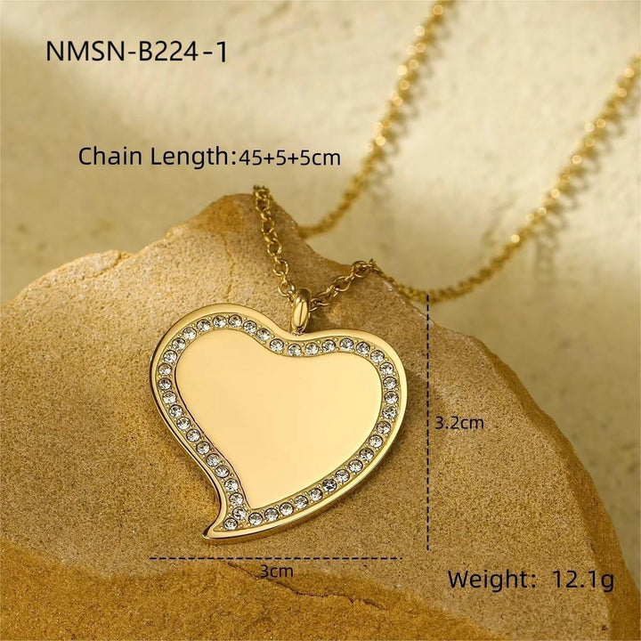 Private Exclusive Stainless Steel Necklace Unisex Vacuum Plating 18K Gold Titanium Steel Embellished