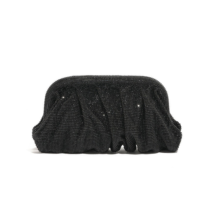 Rhinestone Cloud Bag Pleated Women Bag Texture High End Cosmetic Bag Niche Messenger Bag