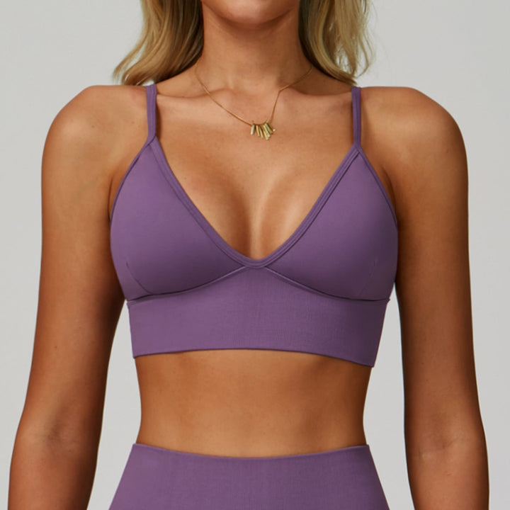 Sollinarry Double Shoulder Strap Seamless Yoga Bra Beauty Back Quick Drying Sports Tops Outerwear Running Fitness Yoga Wear