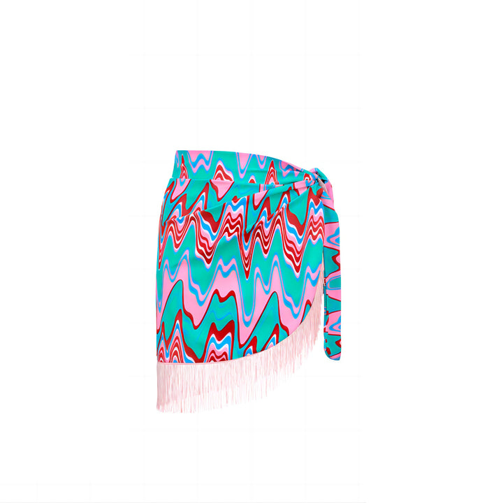 Spring Sexy Swimsuit Women Conservative Printed Swimsuit Wrap Skirt Set
