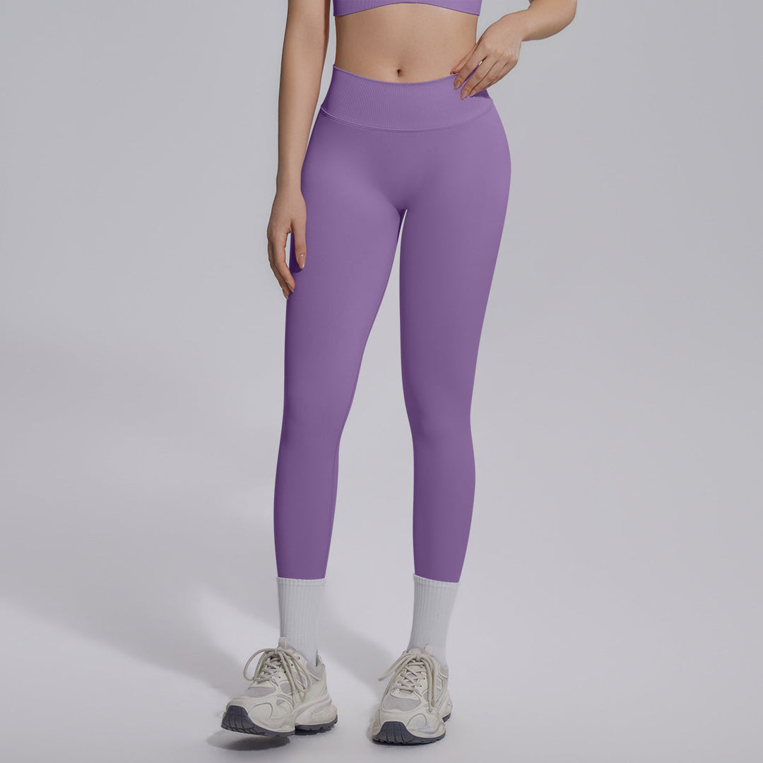 Peach Hip Seamless Knitted Yoga Pants V Skinny Slimming Running Sports Quick Drying Fitness Trousers