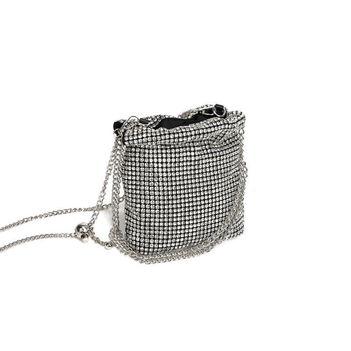 Rhinestone Full Diamond Small Golden Balls Shoulder Bag Diamond Embedded Dinner Messenger Bag for Women