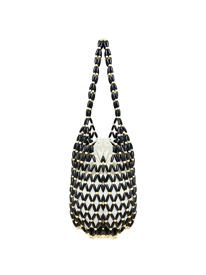 Summer All Matching Special Interest Design Handmade Beaded Weaving Hollow Out Cutout Beach Bag