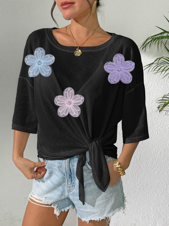 Ladies Overclothes Women Solid Color Thin Top Bandage Bow Loose off Shoulder Beach Bikini Cover up