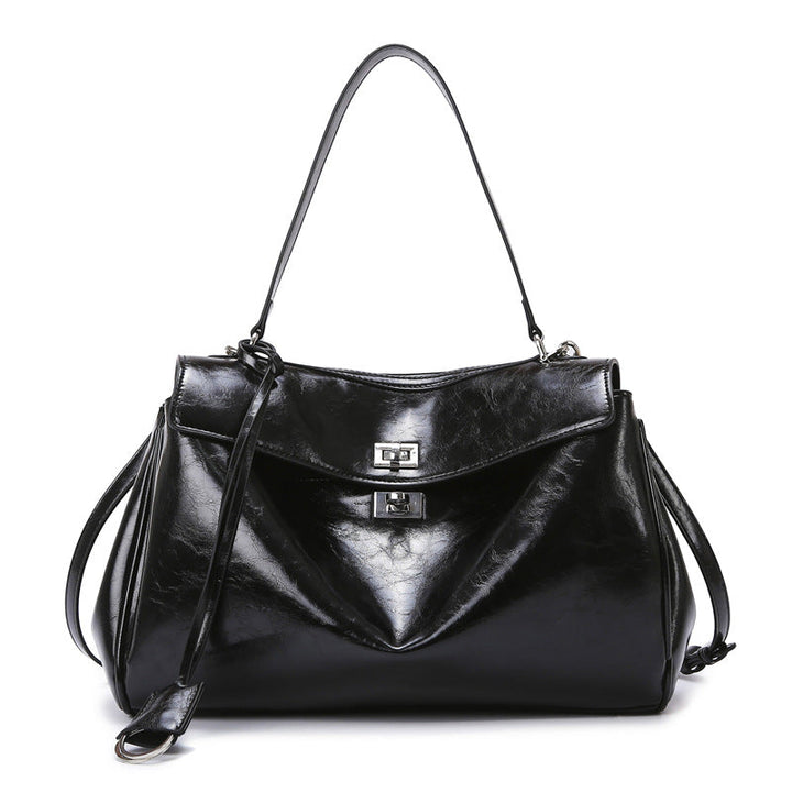 Bag Women Rodeo Bag Large Capacity Office Tote B Same Retro Oily Leather Handbag Women