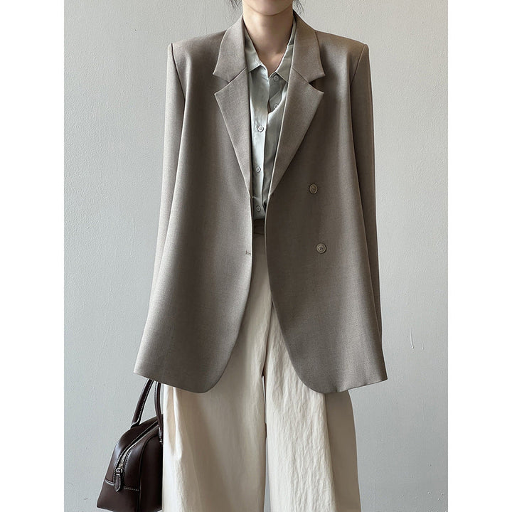 Irregular Asymmetric Back Slit Blazer Women Spring Elegant Top