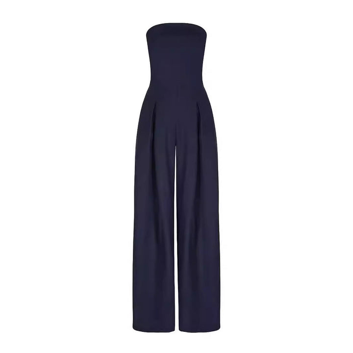 Women Casual Backless Slim Fit Smocking Jumpsuit