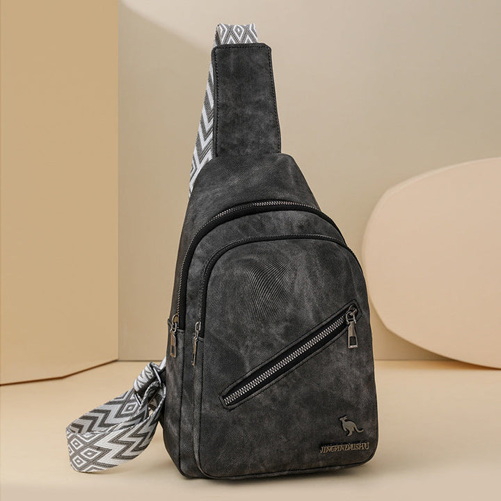 Women Chest Bag Korean Casual Messenger Bag Women Retro Soft Leather Shoulder Bag Popular Backpack