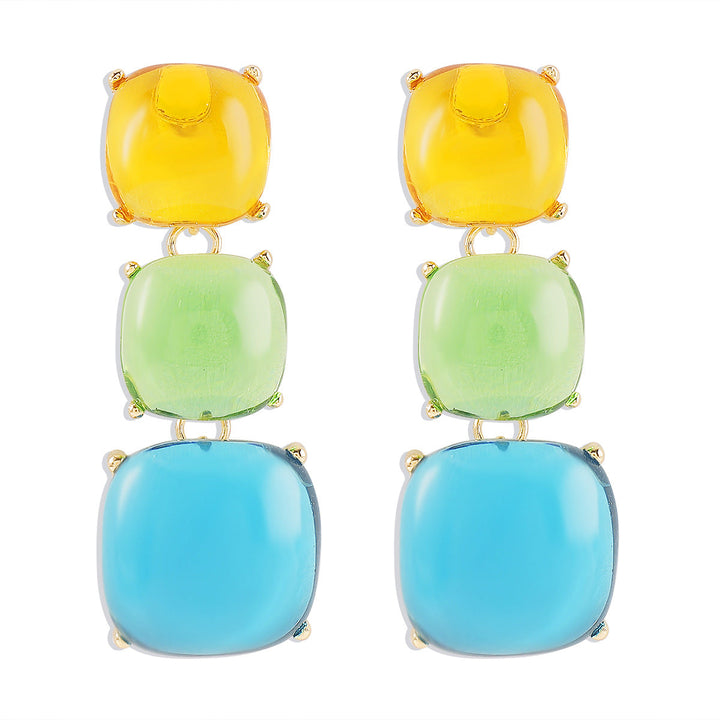 Ornament Personality Magazine Alloy Rhinestone Necklace Earrings for Women