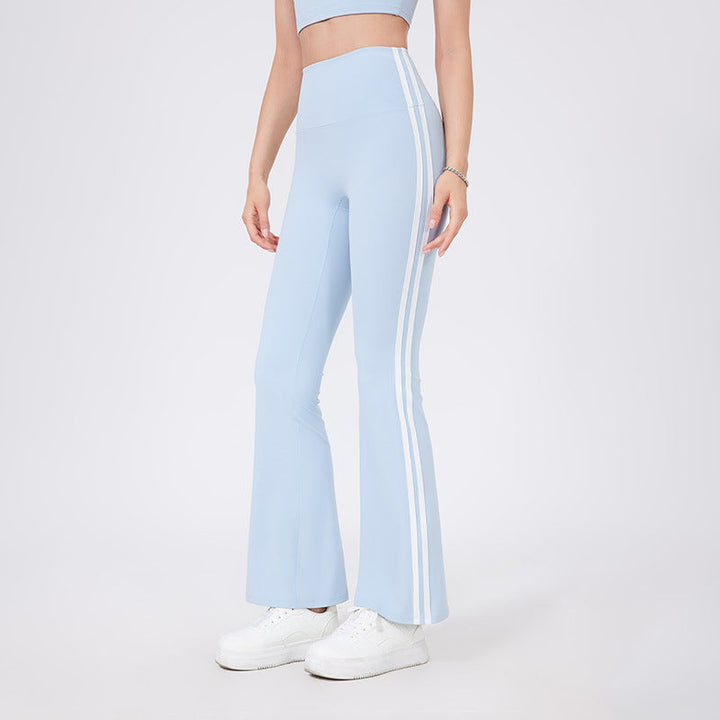 High Waist Yoga Pants Sexy Running Sports Peach Hip Raise Fitness Pants Nude Feel Stretch Flared Pants