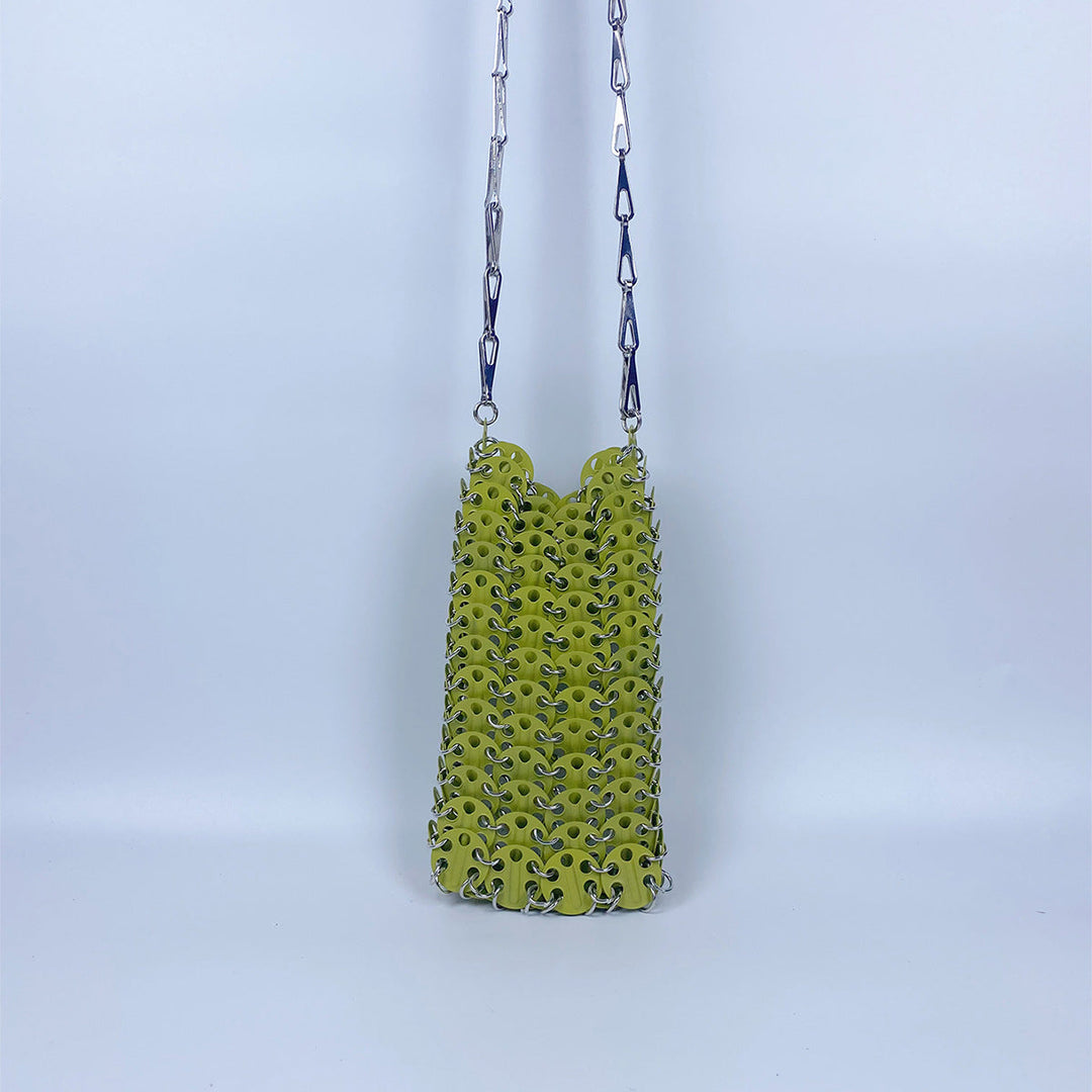 Metal Gold Sequ DIY Handmade Mobile Phone Lipstick Messenger Bag Niche Bag Women