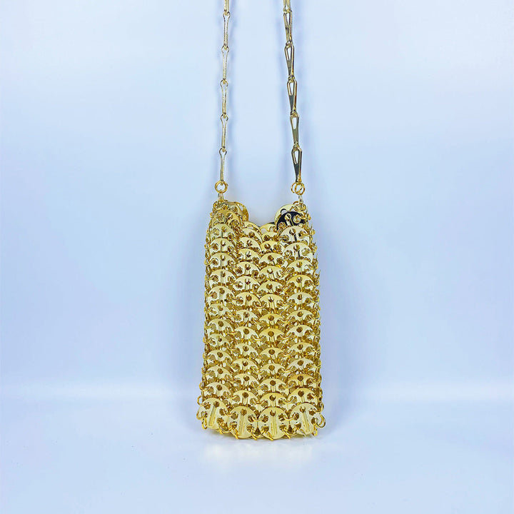 Metal Gold Sequ DIY Handmade Mobile Phone Lipstick Messenger Bag Niche Bag Women