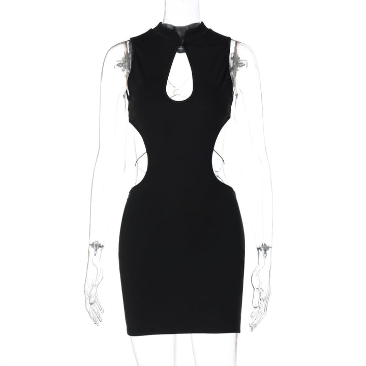 Street Sexy Hollow Out Cutout Backless Stitching Butterfly Metal Decoration Short Sexy Dress