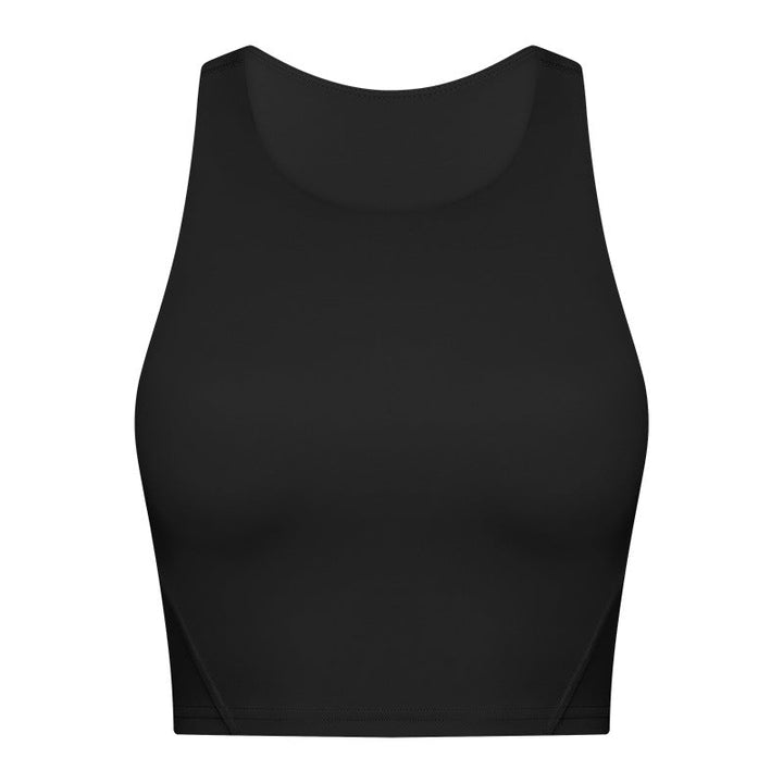 Spring Summer Pull High round Tie Chest Pad Yoga Vest Nude Feel Tight High Elastic Sports Fitness Top Women