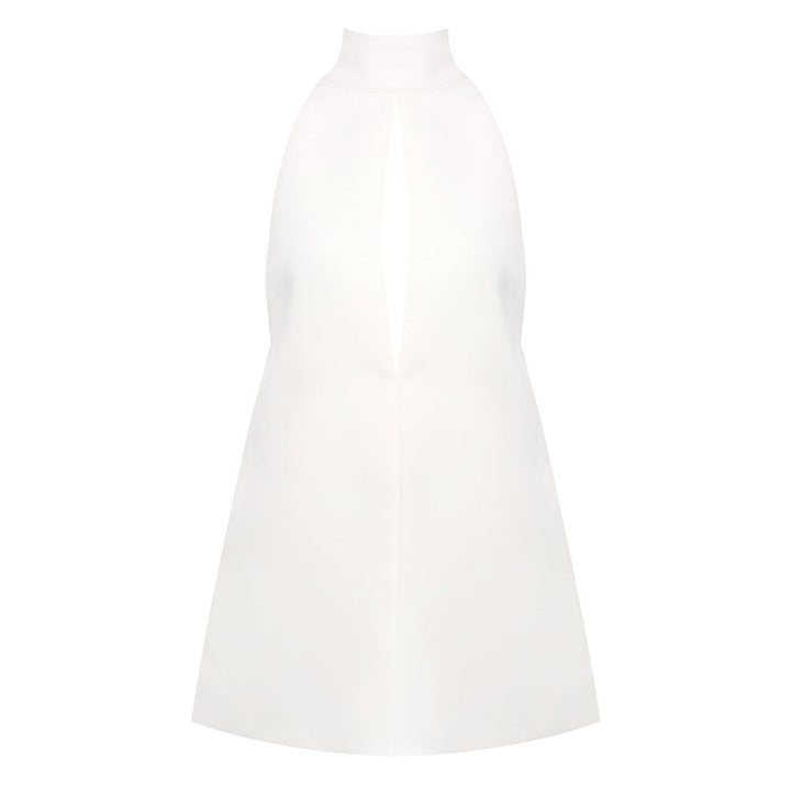 Women Clothing Split Halter round Neck Short Dress Design Blazers Dress Vacation