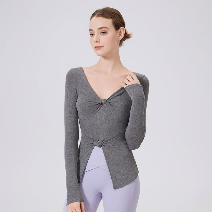 Slim Fit Heat Storage Slimming Top Women Outer Wear Workout Clothes Running Yoga Long Sleeve Mousse Training Sports T shirt