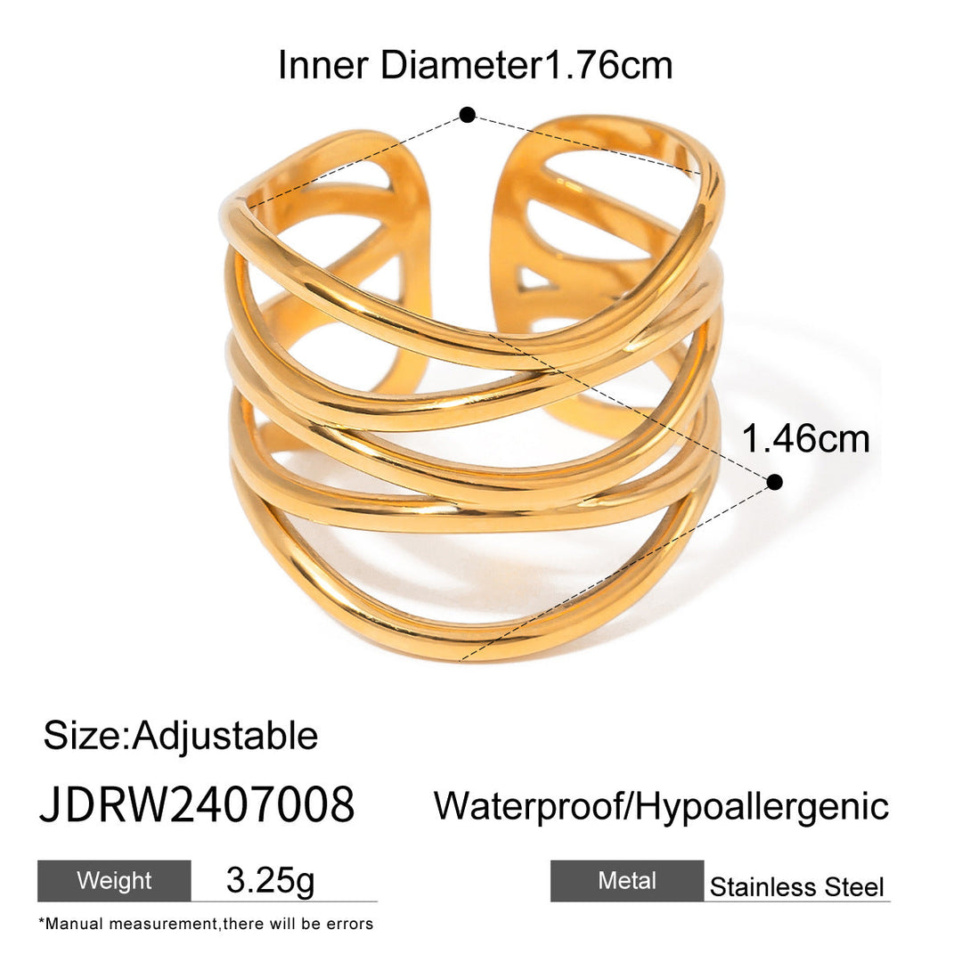 Sold Jewelry Stainless Steel Eye Catching Ring High Grade Ring Irregular Asymmetric Bracelet Rings Women