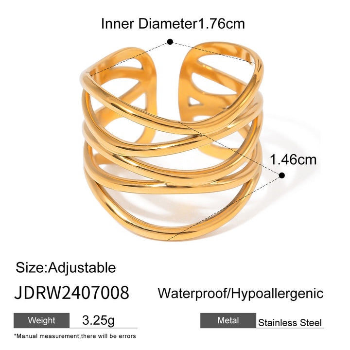 Sold Jewelry Stainless Steel Eye Catching Ring High Grade Ring Irregular Asymmetric Bracelet Rings Women