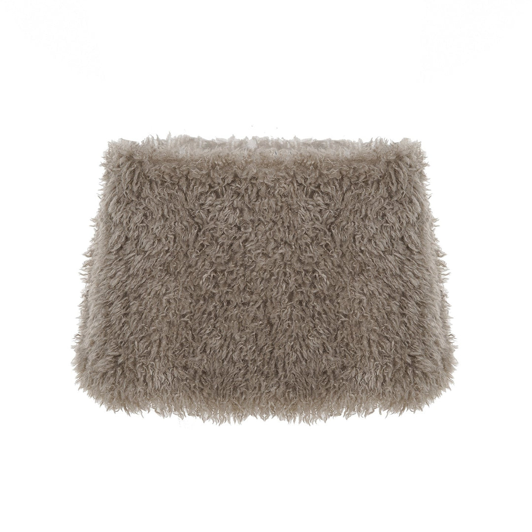 Sexy Street Fur Skirt Solid Color Small Curl A line Sexy Skirt Women