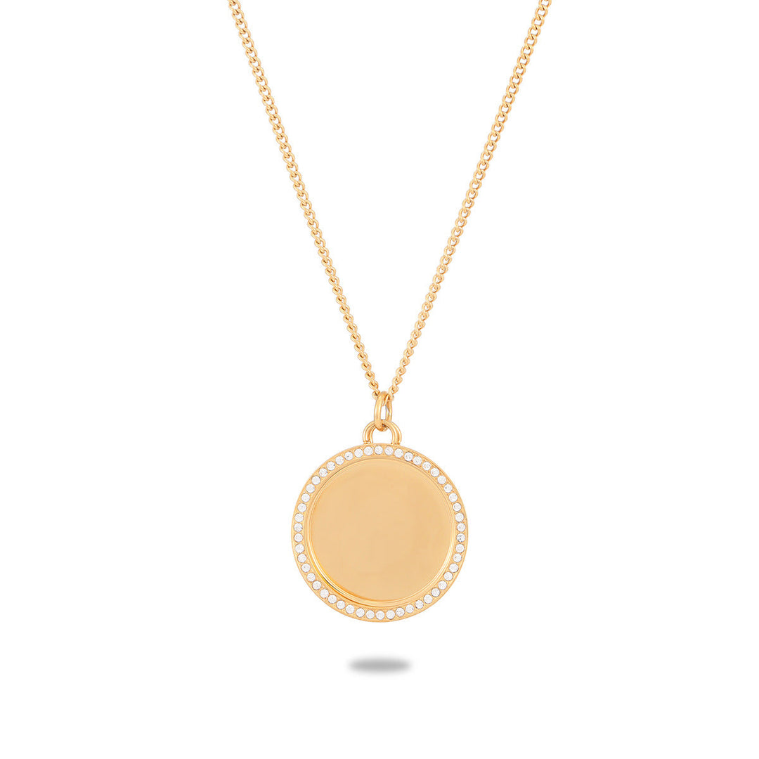 Private Exclusive Stainless Steel Necklace Unisex Vacuum Plating 18K Gold Titanium Steel Embellished