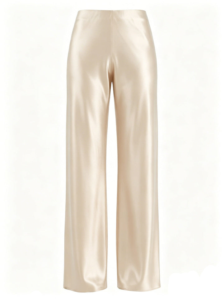 Women Clothing Acetate Satin Pants High End Exquisite High Waist Drooping Straight Wide Leg Pants Women
