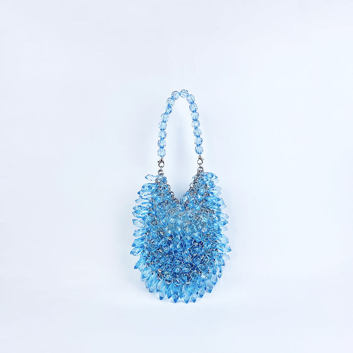 Niche Handmade Acrylic Solid Color Beads Women Portable Water Drop Bag High Sense Dinner Bag