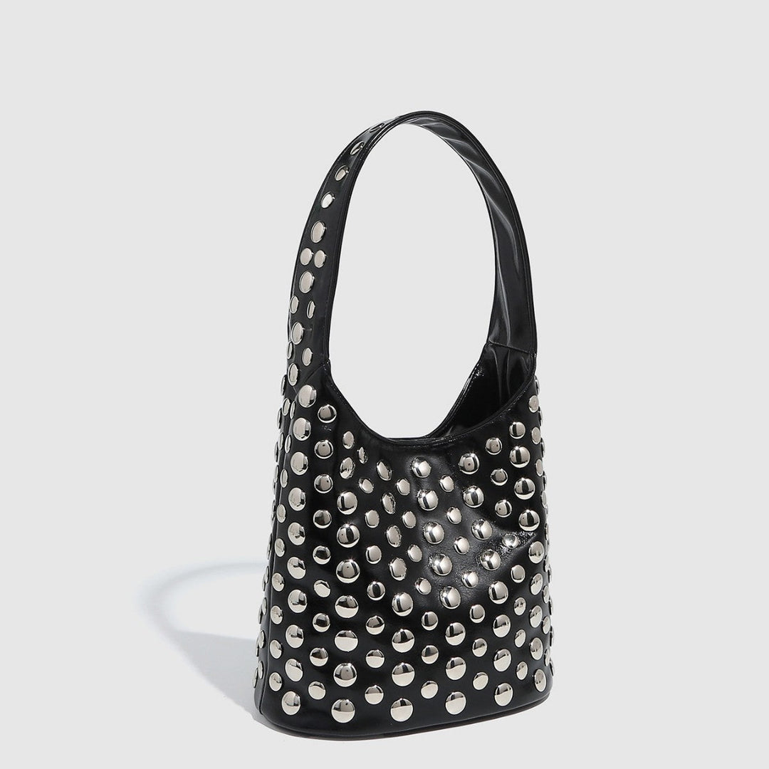 Rivet Large Bag Large Capacity Office Bag Portable Shoulder Bag Steampunk Women Bucket Bag