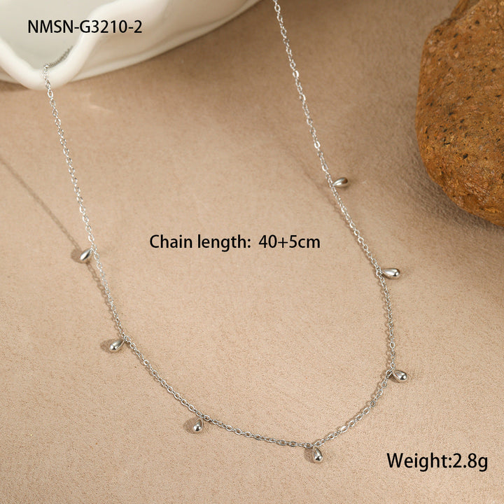Minimalist Light Luxury Minority Titanium Steel Necklace Water Drop Tassel Clavicle Chain Plated 18K Advanced Sense Necklace Direct