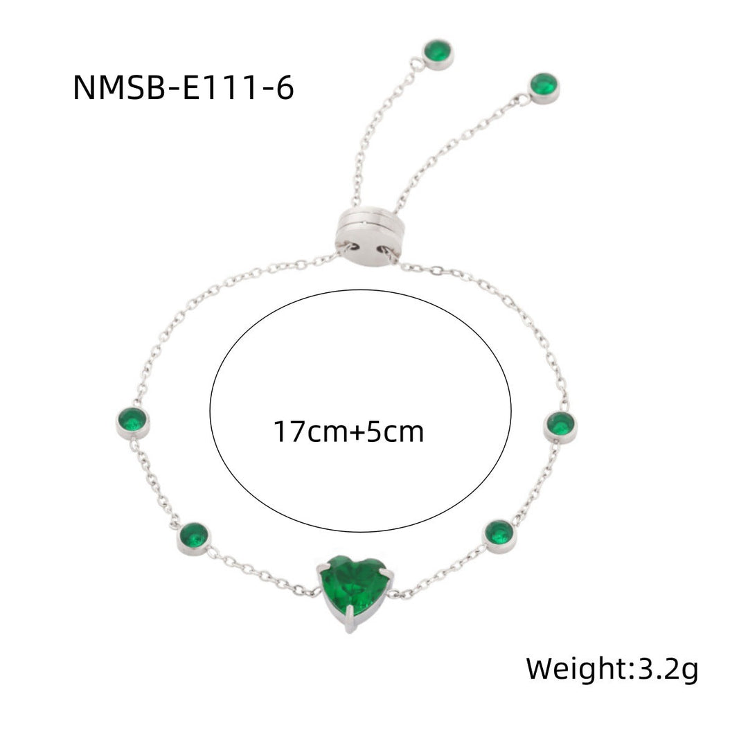 Arrival Starry Sky Heart Shape with Diamond Titanium Steel Bracelet Women Special Interest Light Luxury Colorful Crystals Stainless Steel Bracelet