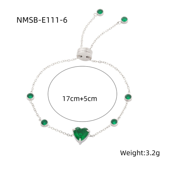 Arrival Starry Sky Heart Shape with Diamond Titanium Steel Bracelet Women Special Interest Light Luxury Colorful Crystals Stainless Steel Bracelet