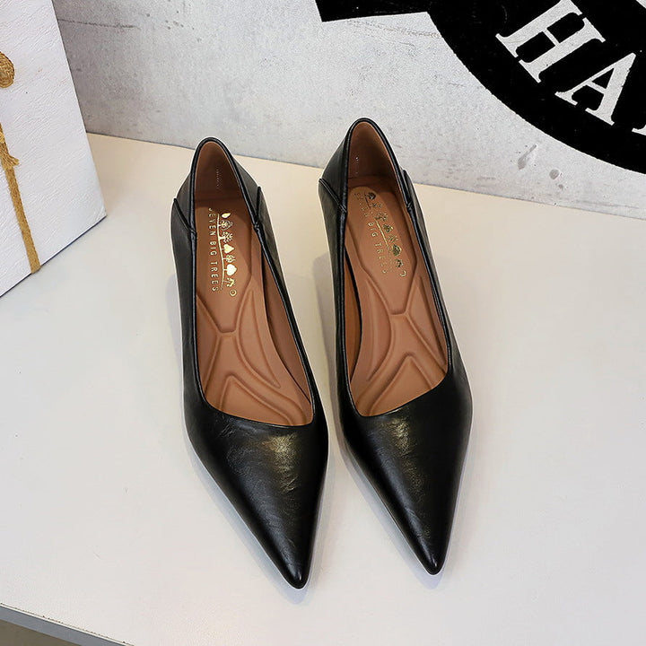 French Work Comfortable All Match Office Work Pointed High Heels Women Stiletto Heel Non Wear Feet Classy Shoes