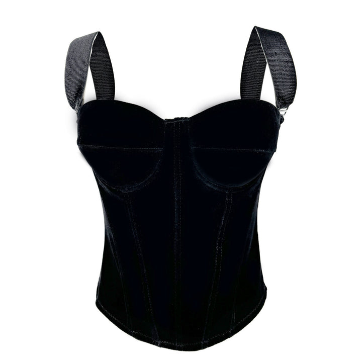 Supply Black Velvet Zipper High Grade Inner Tight Corset Outer Wear Boning Corset Corset Sling