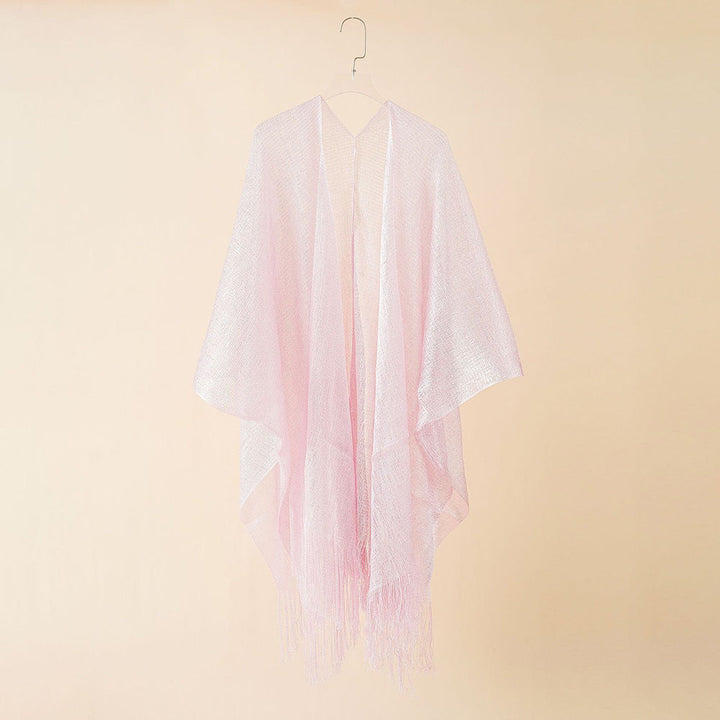 Beach Solid Color Sun Proof Tassel Knitting Beach Cover Up Sweater Shawl Cardigan
