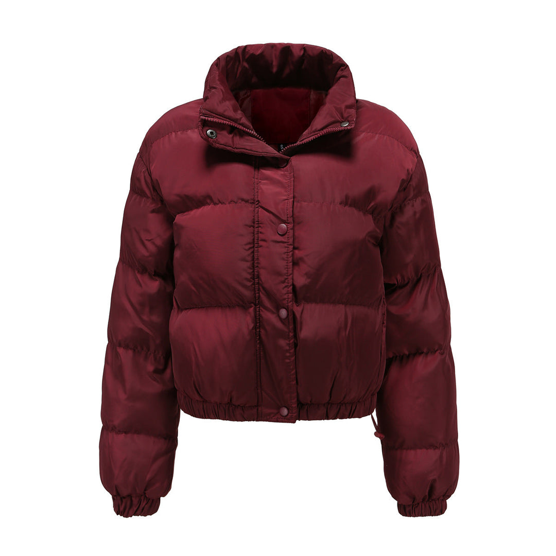 Autumn Winter Women Clothing Short Cotton Jacket Women Long Sleeve High Collar Warm Coat Loose Casual Cotton-Padded Clothes
