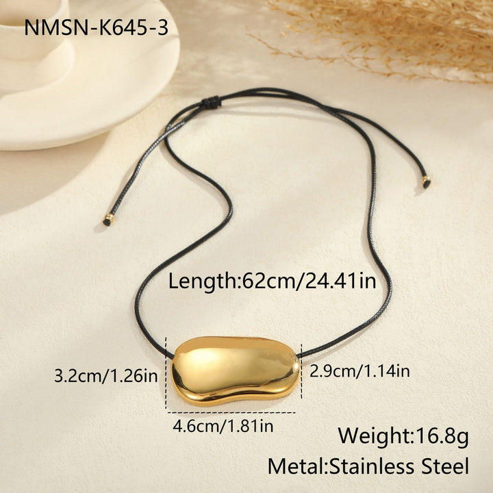 Black Rope Titanium Steel Necklace Irregular Asymmetric Pendants Minimalist Collar High Sense Niche Necklace