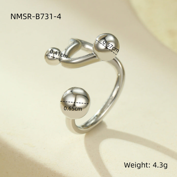 Niche High Grade Stainless Steel Ring Geometric Abstract Open Irregular Asymmetric Non Fading Titanium Steel Ring Ornament