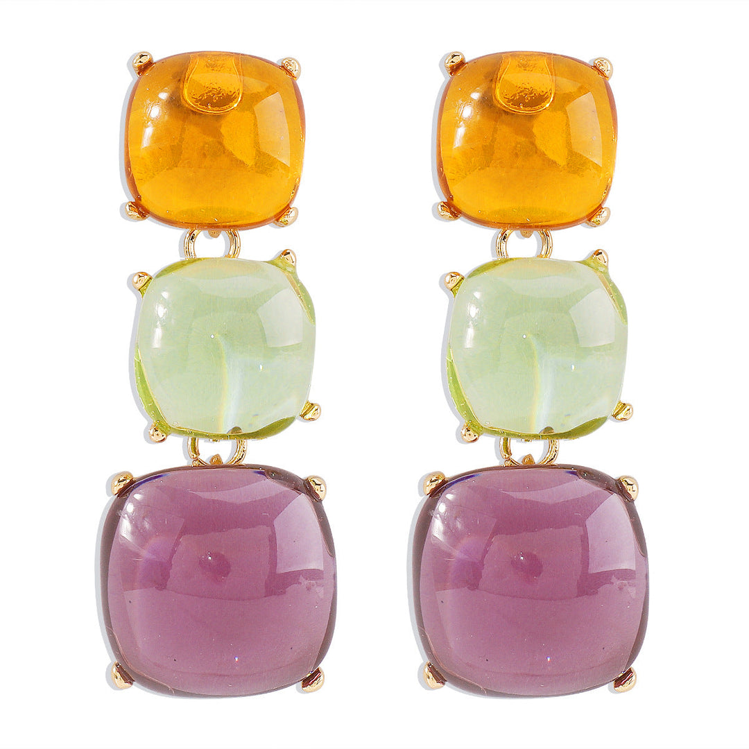 Ornament Personality Magazine Alloy Rhinestone Necklace Earrings for Women