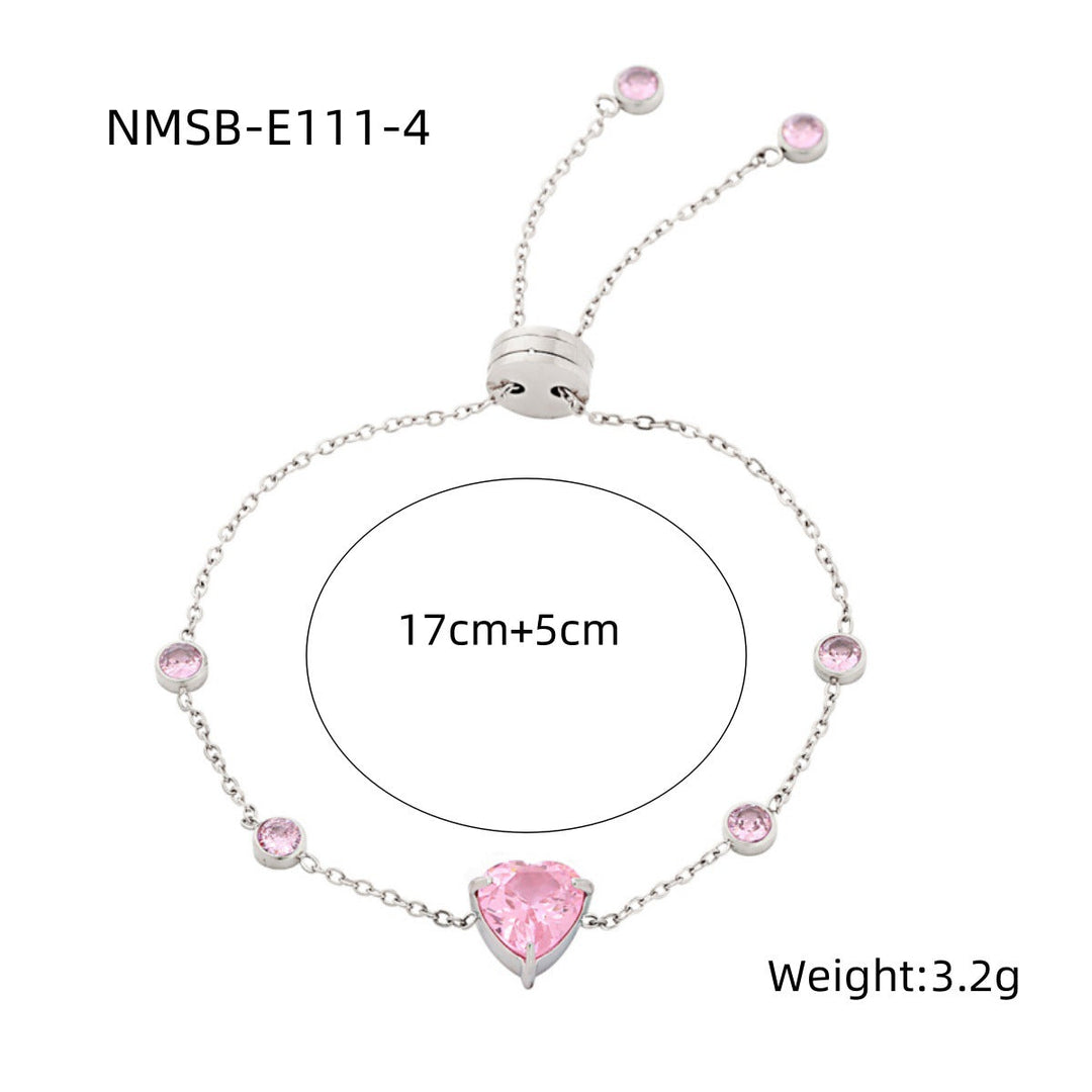 Arrival Starry Sky Heart Shape with Diamond Titanium Steel Bracelet Women Special Interest Light Luxury Colorful Crystals Stainless Steel Bracelet