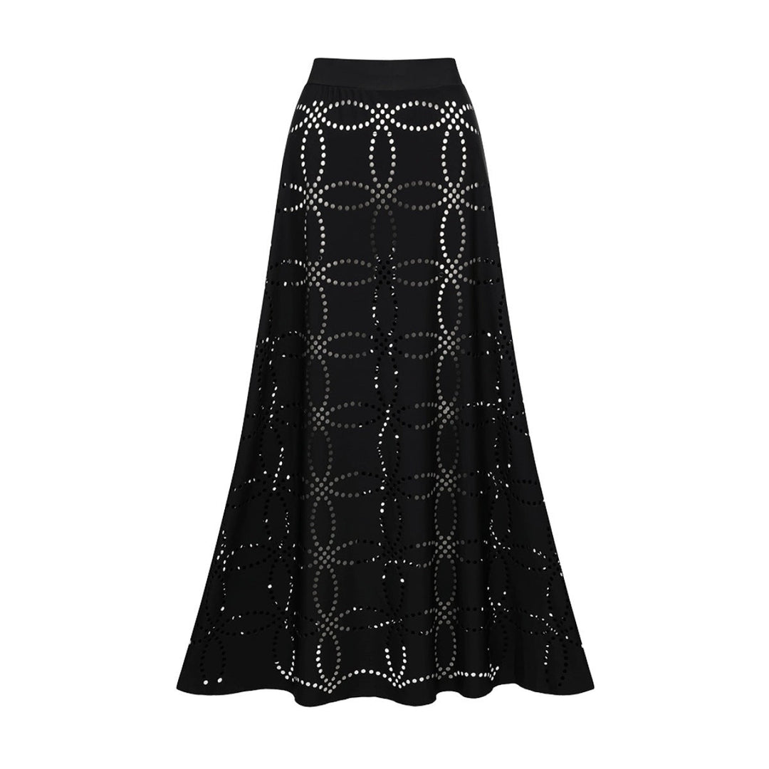 Swimsuit Black High Grade Hollow Out Cutout out Sexy Swimsuit Women Maxi Skirt