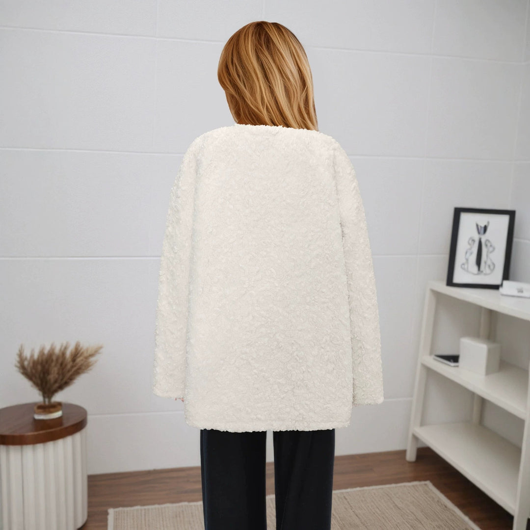 Fashionable Lamb Wool Thickened Coat Women Winter Mid Length Trendy Double Bag Baggy Coat