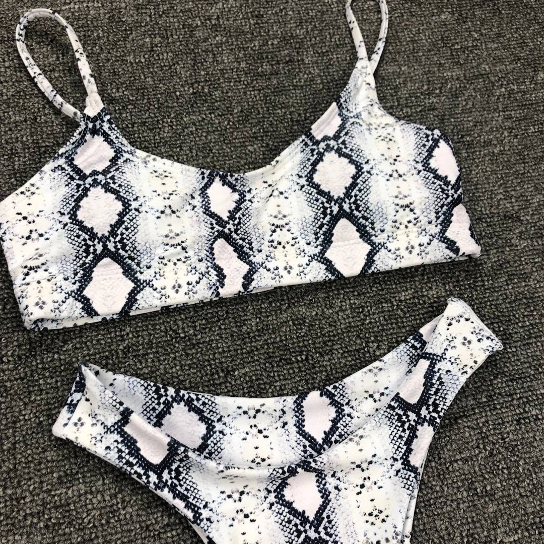 Women Seperated Swimwear Sexy Leopard Print Bikini Push up