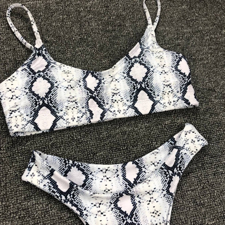 Women Seperated Swimwear Sexy Leopard Print Bikini Push up
