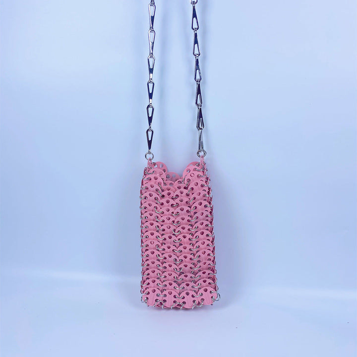 Metal Gold Sequ DIY Handmade Mobile Phone Lipstick Messenger Bag Niche Bag Women
