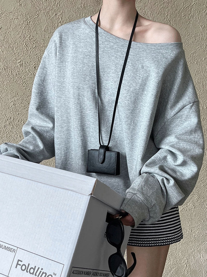 Loose off Shoulder Sweater Women Spring Loose Lazy off Shoulder off Shoulder Top