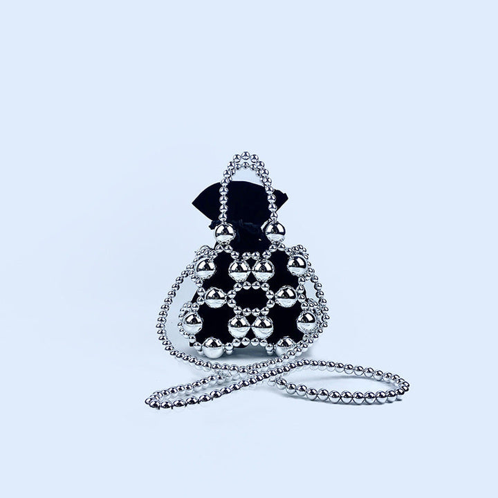 Internet Celebrity Same Dark Beaded Small Waste Bag Concave Shape Handbag Messenger Bag Trend